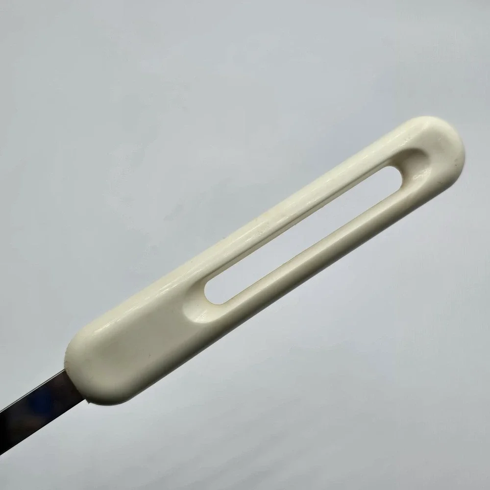 Vintage Bonny USA Slotted Serving Spoon Nylon Plastic Black w/White Handle
